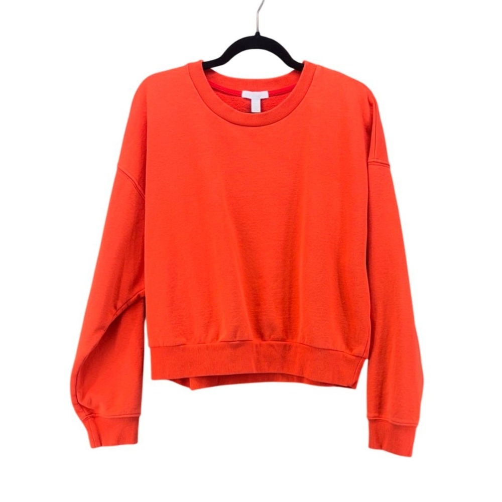 Beyond Yoga Cropped Sweater Large Orange Fall Pumpkin Workout Autumn USA Gym